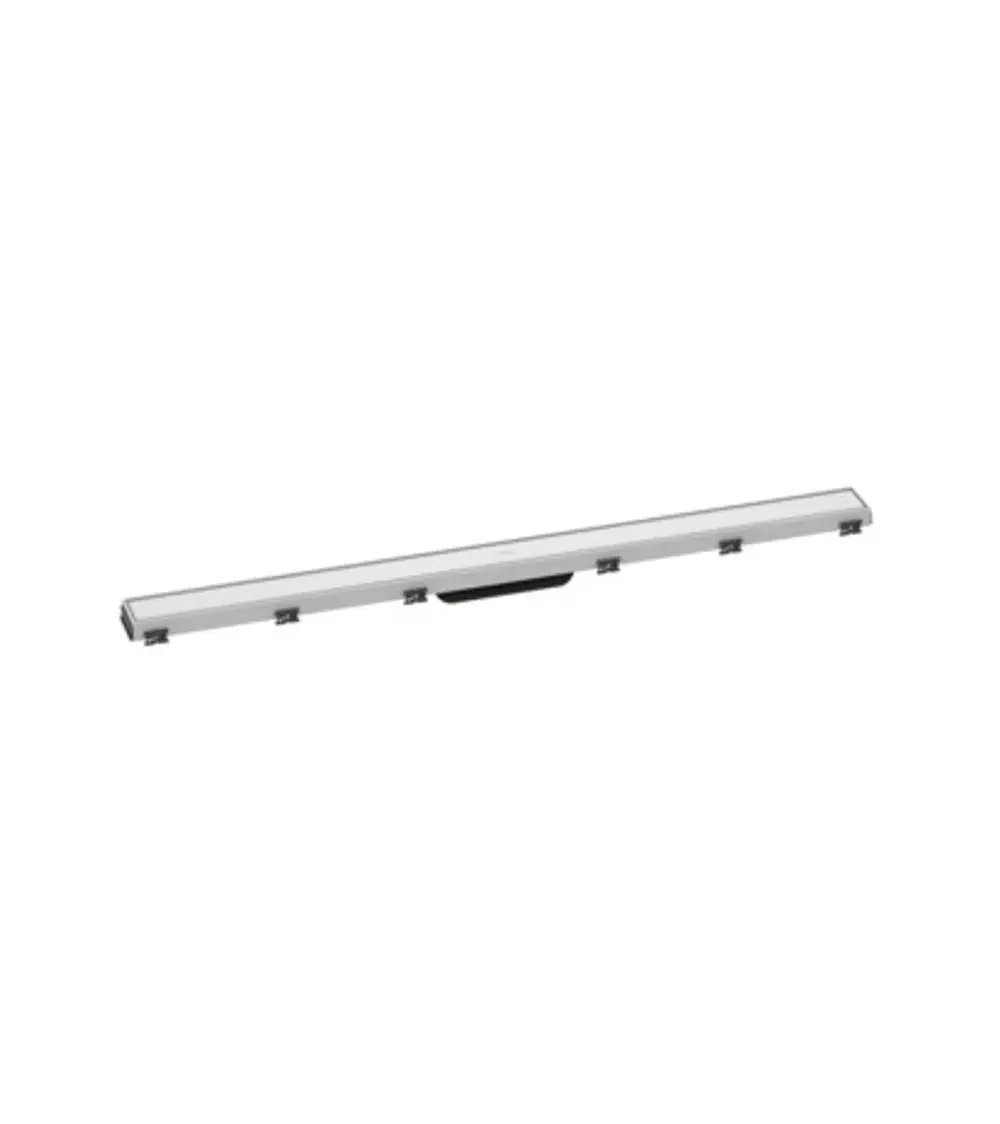 Aluminiumschiene von Hansgrohe, geeignet für den Einsatz in Duschen, mit verstellbarem Rahmen und mehreren Montagepunkten zur Befestigung.